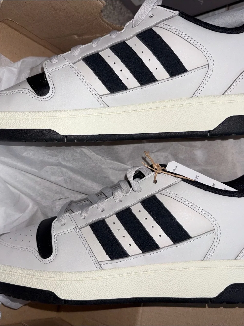 adidas Break Start Sneakers in White, Black & Red Accent